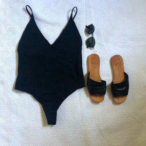 Black cheeky one piece